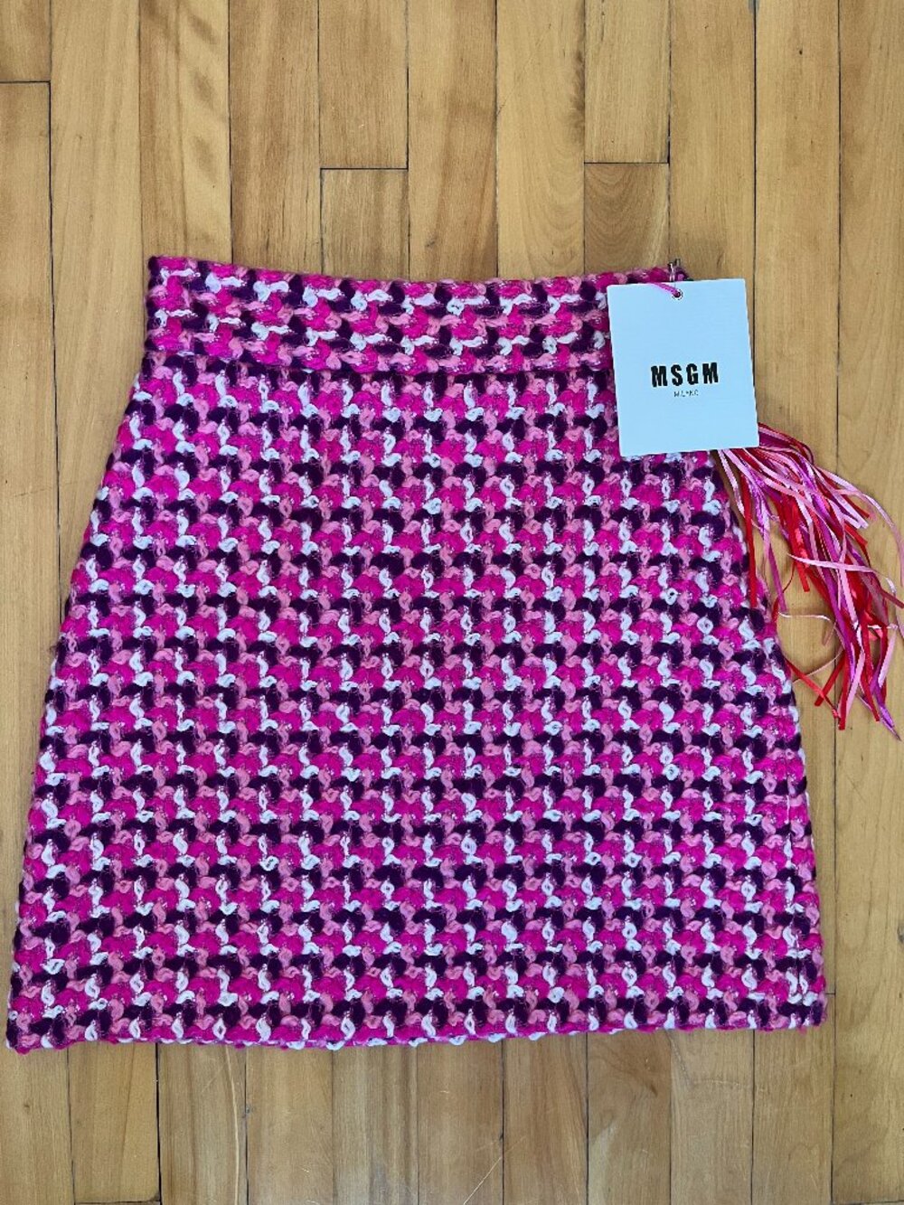 MSGM pink bouclé tweed skirt – Size IT 40 | FW16 collection